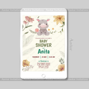 Baby Shower Digital Card - Elegant Floral Design | BS-102