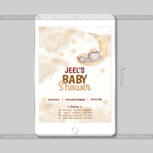 Celestial Creme Baby Shower Digital Invitation | Moon Star Theme | BS-105