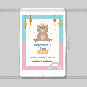 Pink and Blue Baby Shower Digital Card | BS-106